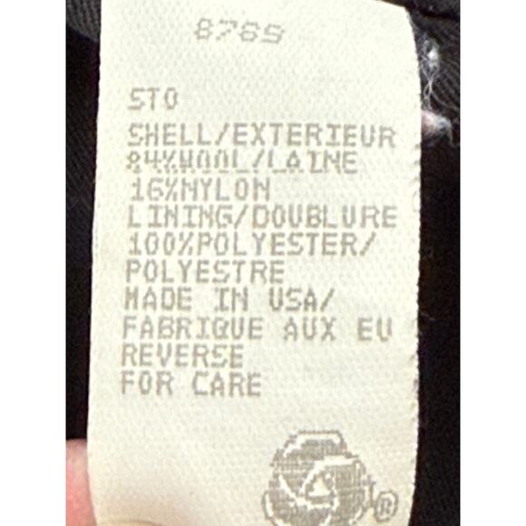 Woolrich Vtg Blue/Black Wool Button Coat L Jacket Southwest Tribal Country - Picture 6 of 7